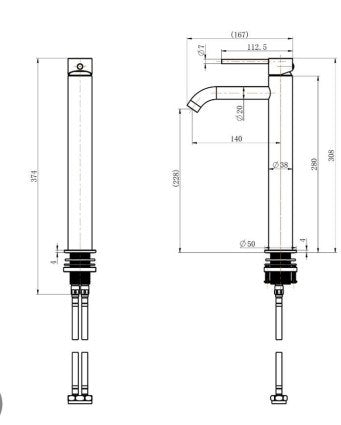 Star Mini High Rise Curved Basin Mixer