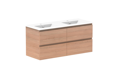 Glacier Twin All Drawer Wall Hung Vanity Unit 1200