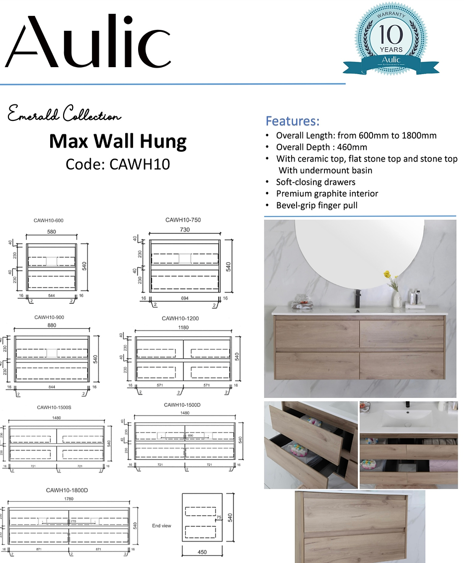 Max Wall Hung Vanity Unit PT