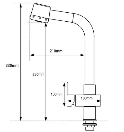 AP SQ Pull Out Kitchen Kitchen Mixer Tap