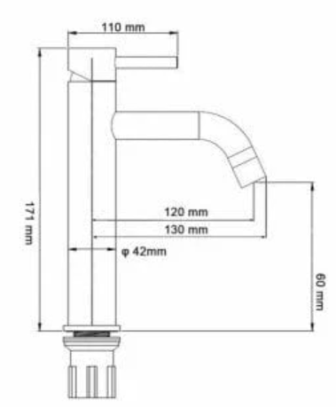 Pentro Bent Spout Basin Mixer