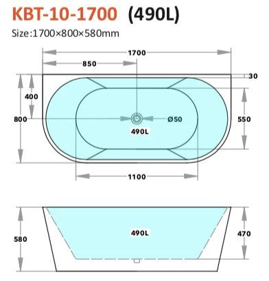 Elivia BTW Free Standing Bathtub with Overflow