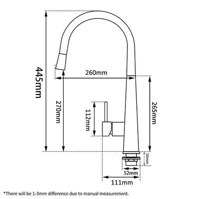 AP Round Pull Out Kitchen Kitchen Mixer Tap