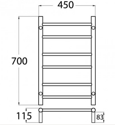 ACL Square Heated Towel Rack 6R