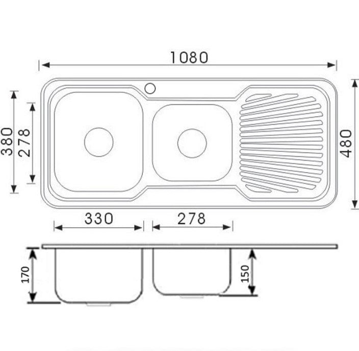 Cora 1 and 3/4 Bowl Kitchen Sink 1080