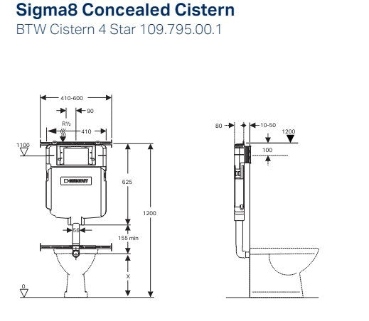 Geberit Sigma 8 Frameless In Wall Cistern