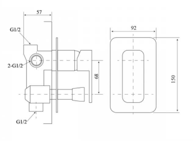 Nova Wall Mixer with Diverter