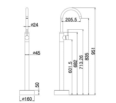 Cioso Floor Standing Bath Spout
