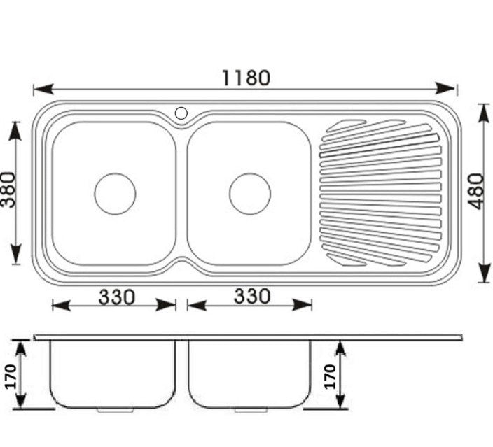 Cora Double Kitchen Sink  120