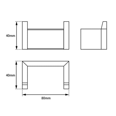 Cavallo Square Double Robe Hook