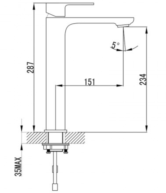 Seto High Rise Basin Mixer