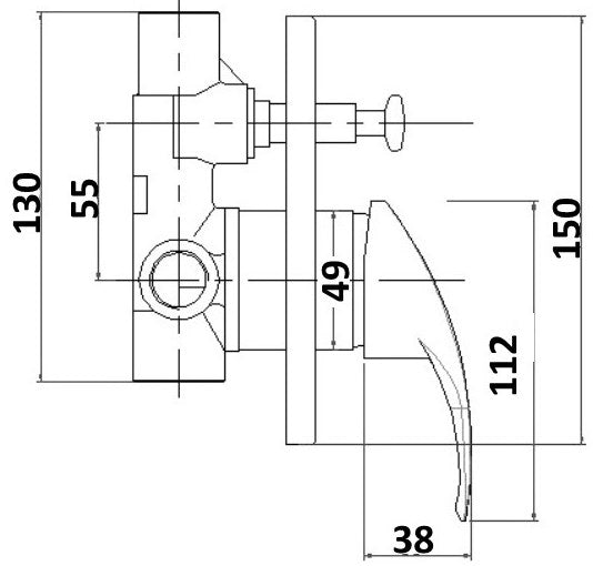 Tradesman Wall Mixer with Diverter