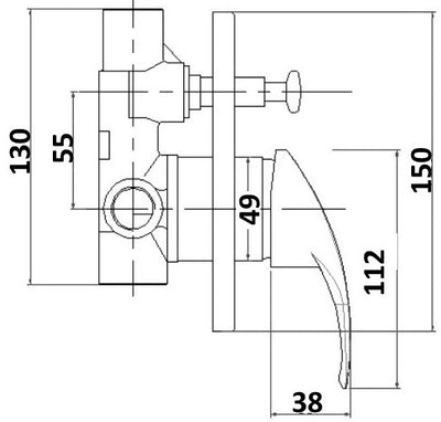 Tradesman Wall Mixer with Diverter