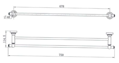 Medoc Double Towel Rail 750mm