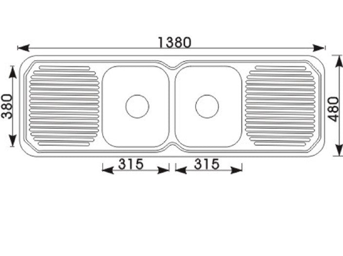 Cora Double Kitchen Sink 140