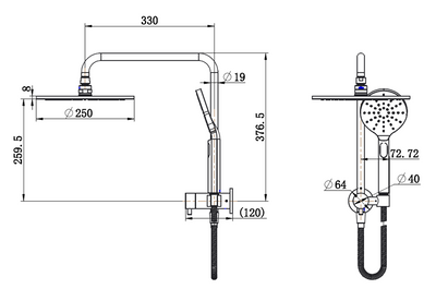 Star Compact Half Shower Column Set
