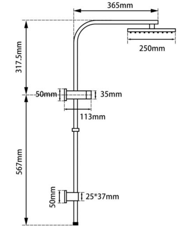 AQP 10" ABS Square Shower Station