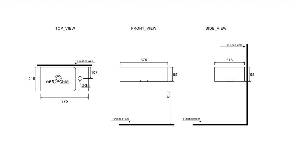 Konti Wall Hung Basin Mixer 375