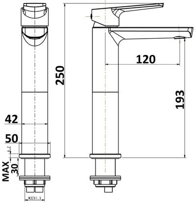 Akemi Extended Basin Mixer