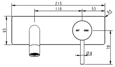 Cioso Wall Mixer with Spout Pin Down