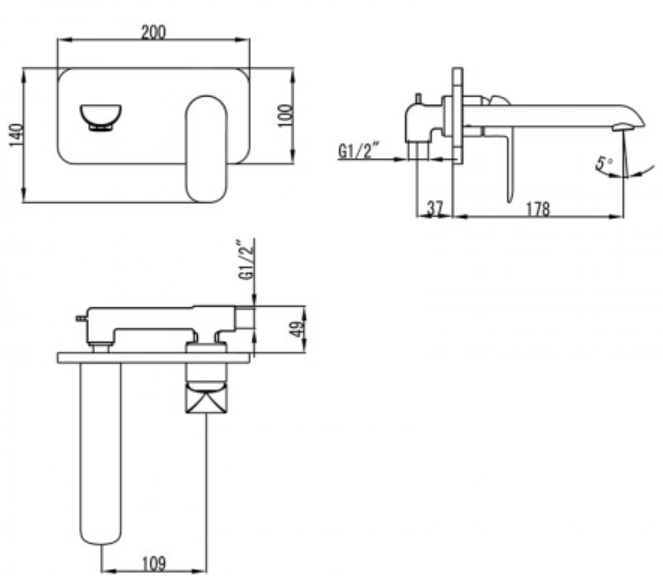 Kara Wall Mixer with Spout