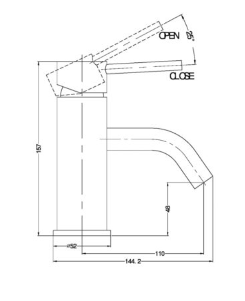 Dolce Curved Spout Basin Mixer