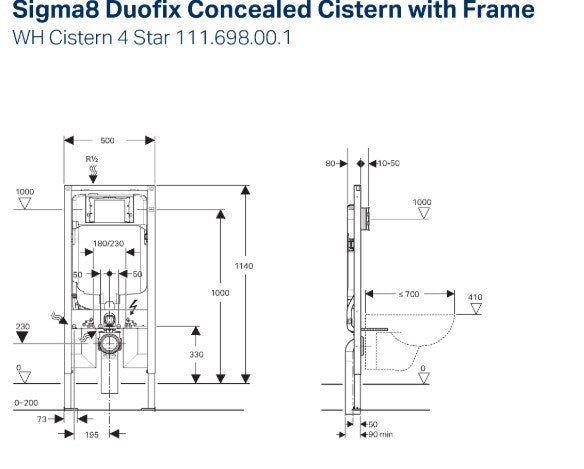 Geberit Duofix Sigma 8 In Wall Cistern