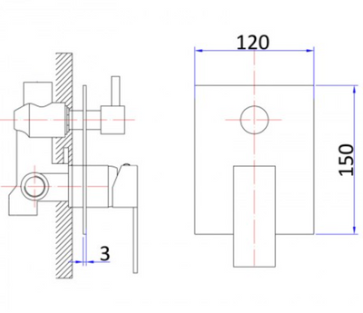 Rosa Wall Mixer with Diverter