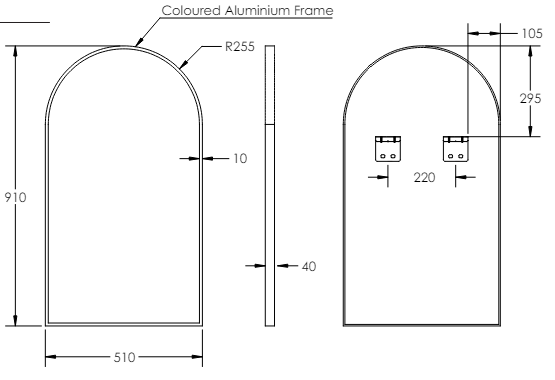 Modern Arch Non Led Mirror 510