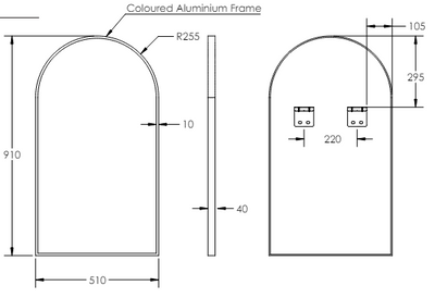 Modern Arch Non Led Mirror 510