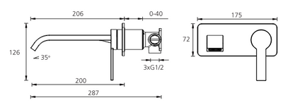 Barcelona Wall Mixer with Spout