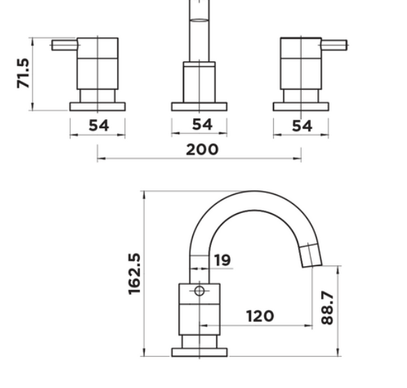 Spruce Basin Mixer Set 4-Star