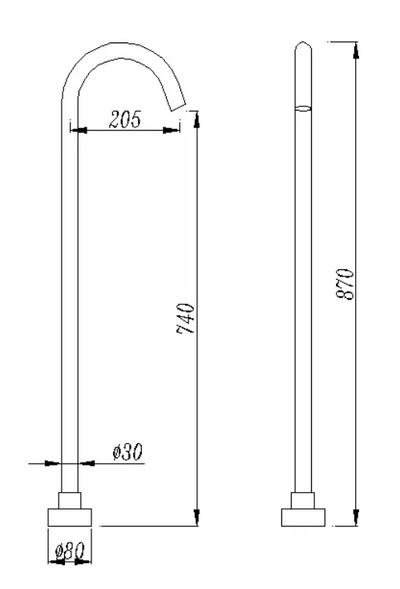 Pentro Free Standing Bath Spout