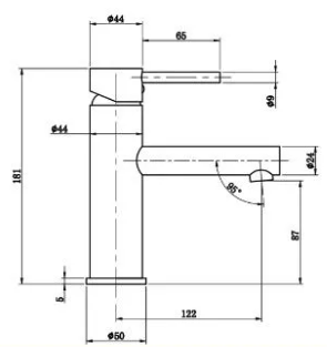 Murcia Pin Lever Curved Spout Basin Mixer