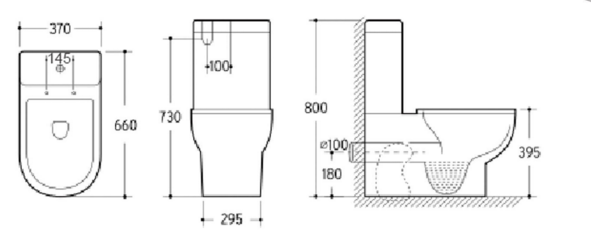 Mercury BTW Toilet Suite Pan