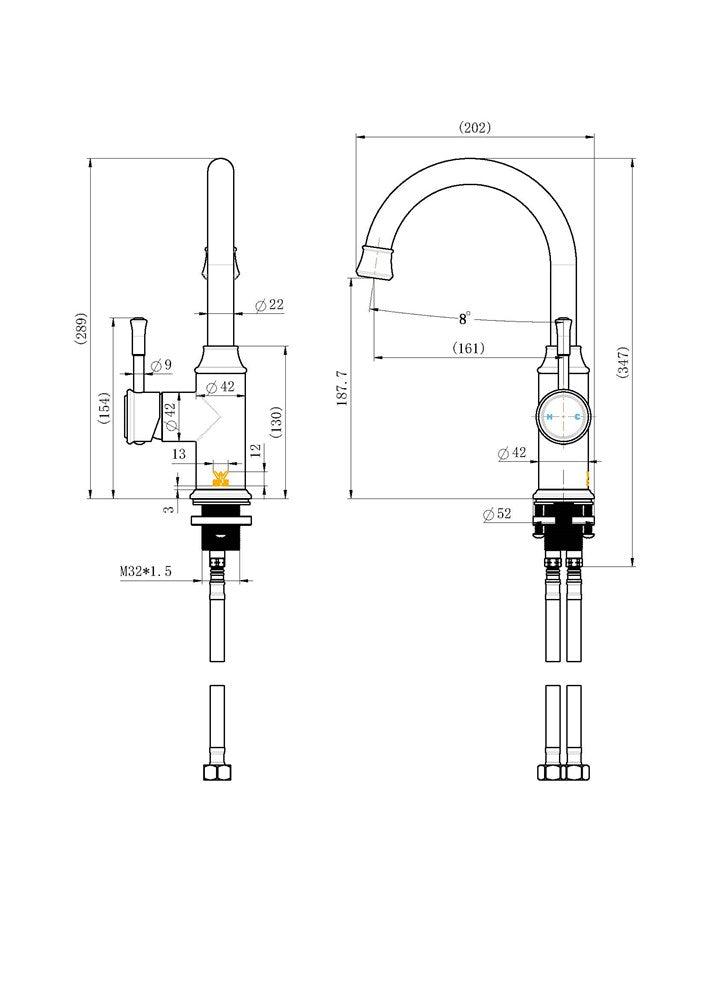 Montpellier Gooseneck High Rise Basin Mixer