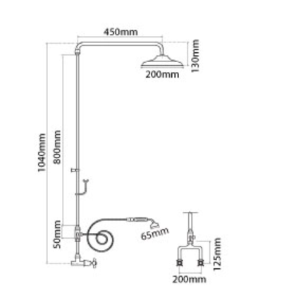 Federation Exposed Telephone Style Shower Set