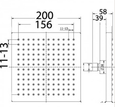 Rosa Overhead Shower 200