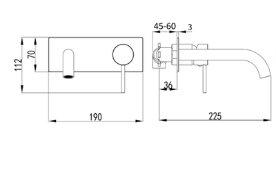 Hali Wall Mixer with Bent Spout