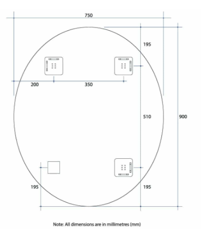 Cody Oval Polished Edge Mirror 900