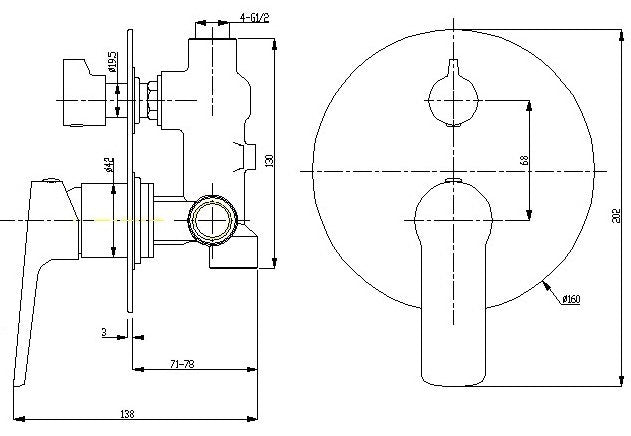 Akemi Wall Mixer with Diverter