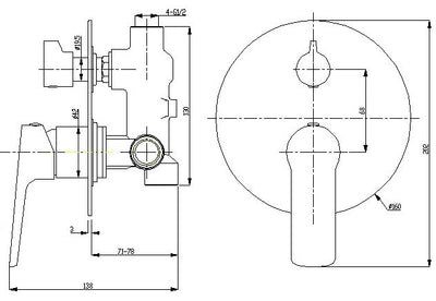 Akemi Wall Mixer with Diverter