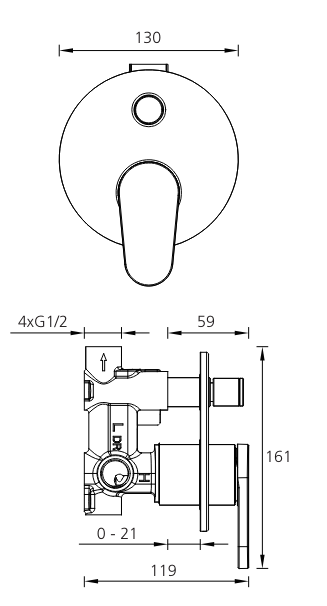 London Wall Mixer with Diverter