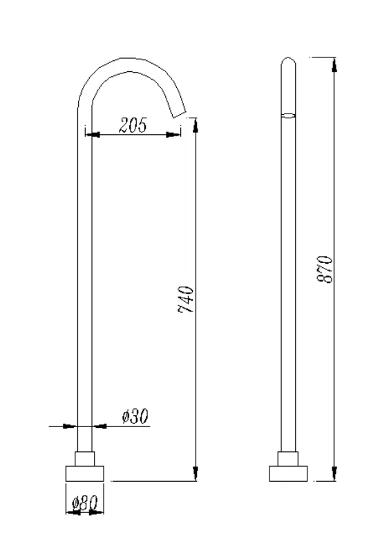 Pentro Free Standing Bath Spout and Shower