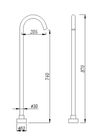 Pentro Free Standing Bath Spout and Shower