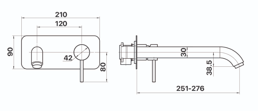 Anise Wall Mixer with Curved Spout