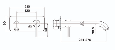 Anise Wall Mixer with Curved Spout