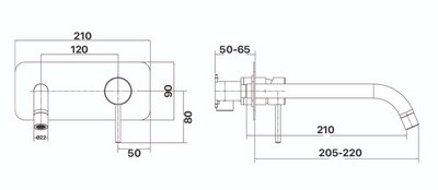 Anise Wall Mixer with Spout 210