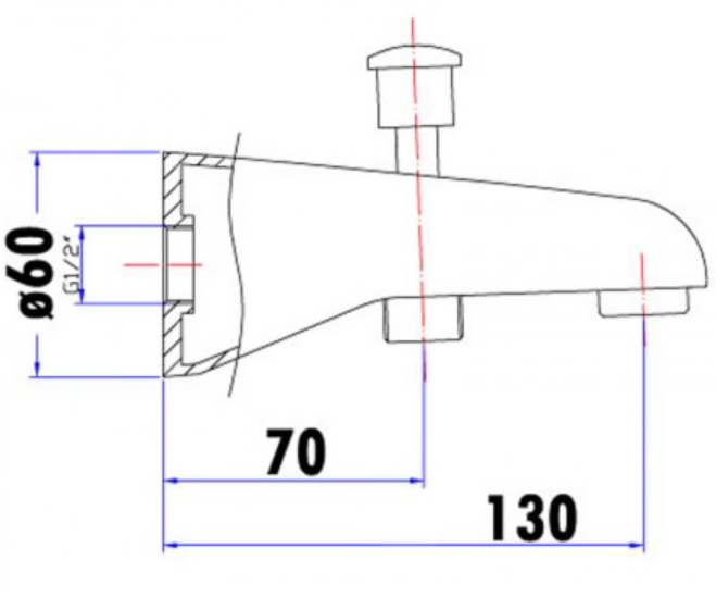 Yale Bath Spout with Diverter