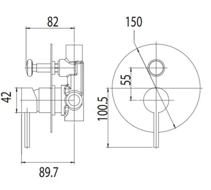 Anise Wall Mixer with Diverter